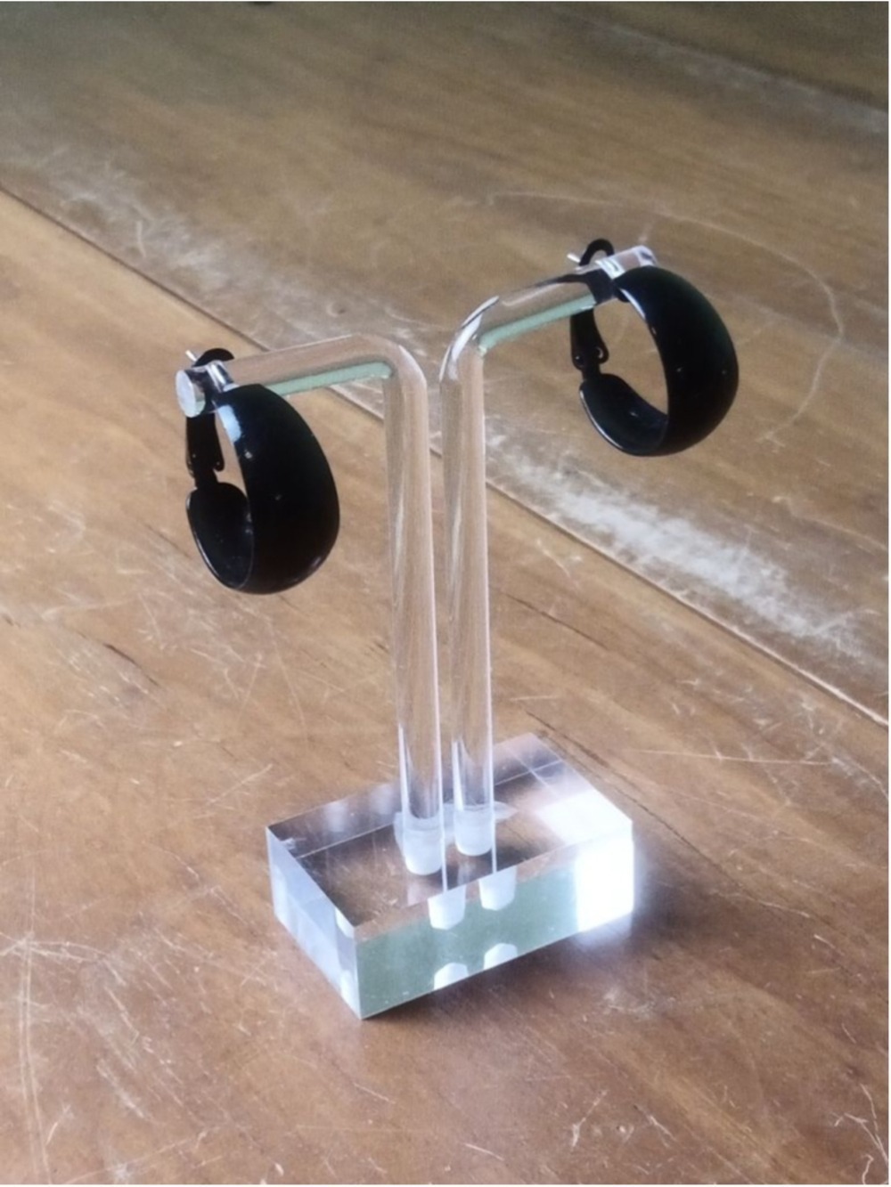 Unbranded Black Hoop Earrings One Size